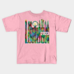 London Skyline 2023 - Neon Atomic Bubbles Kids T-Shirt